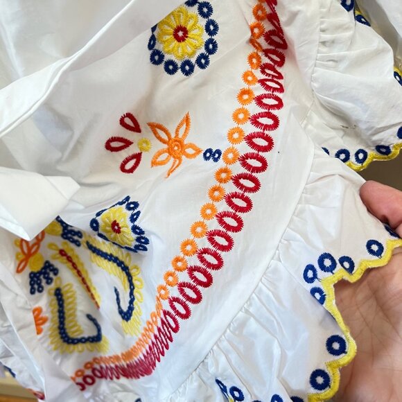 NEW Tulsarosa Women's Off The Shoulder White Embroidered Mini Dress-‎ Size XL - Picture 2 of 6